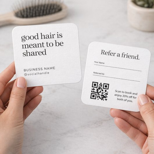 Visitenkarte für Friseursalons mit QR-Code