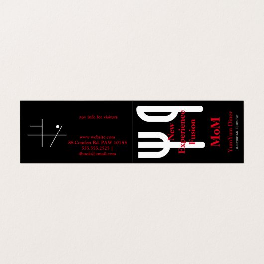 Visitenkarte für Gabel und Messer Visitenkarten (Außenseite Aufgefaltet)