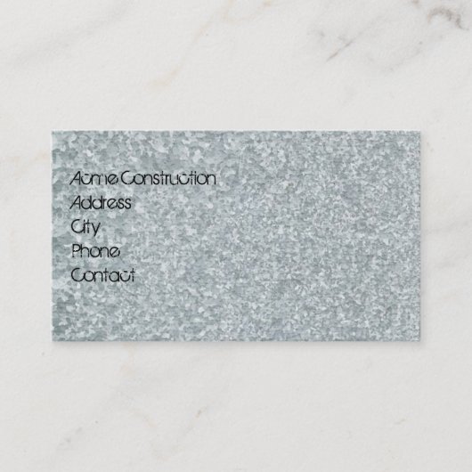Visitenkarte für galvanisiertes Metall (Vorderseite)