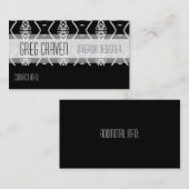 Visitenkarte für geometrische, schwarze und weiße  (Vorne/Hinten)