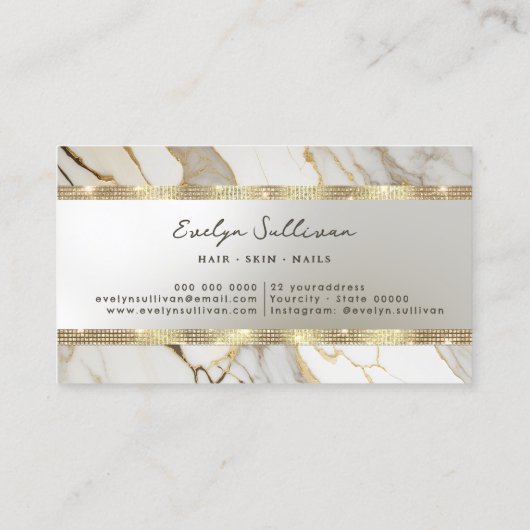 Visitenkarte für Gold-Glitzer (Rückseite)