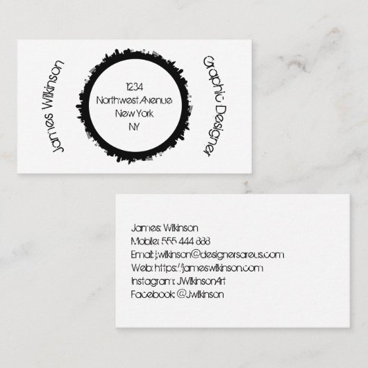 Visitenkarte für Grafikdesigner oder Künstler (Vorne/Hinten)