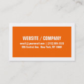 Visitenkarte für große Grenzen - orange und weiß (Rückseite)