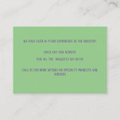 Visitenkarte für grüne Blumenarrangements (Rückseite)