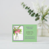Visitenkarte für grüne Blumenarrangements (Stehend Vorderseite)