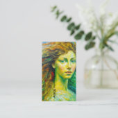 Visitenkarte für Haarstühle. Atemberaubendes Bild. (Stehend Vorderseite)