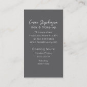 Visitenkarte für Haarstühle und Makeup-Künstler (Rückseite)