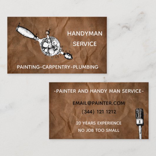 Visitenkarte für handlichen Mann oder Erbauer (Vorne/Hinten)