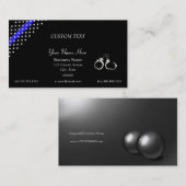 Visitenkarte für Handschellen mit dünner blauer Li (Vorne/Hinten)