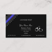 Visitenkarte für Handschellen mit dünner blauer Li (Vorderseite)