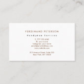 Visitenkarte für handyman-Zuhause-Dienste (Rückseite)