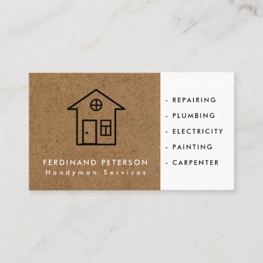 Visitenkarte für handyman-Zuhause-Dienste (Vorderseite)