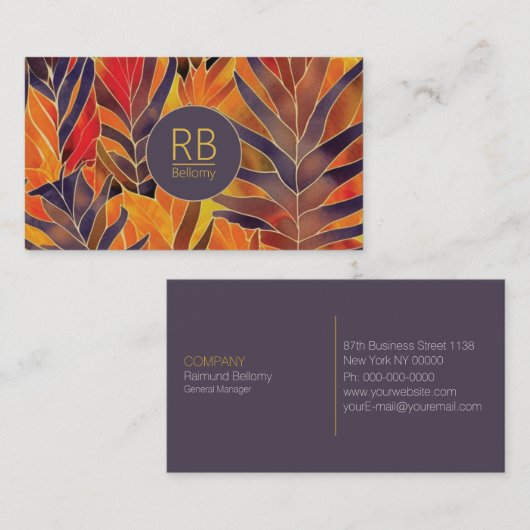 Visitenkarte für Herbst (Vorne/Hinten)