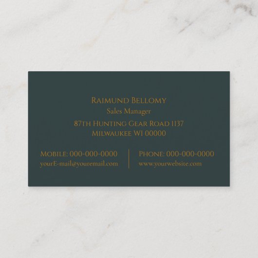 Visitenkarte für Hirsche (Rückseite)