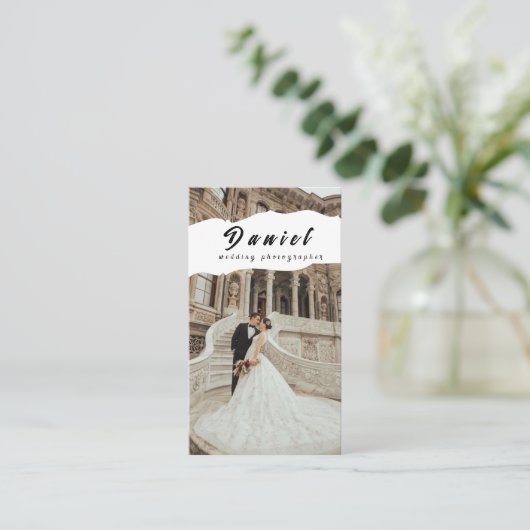 Visitenkarte für Hochzeitfotografen (Stehend Vorderseite)