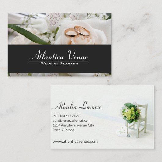 Visitenkarte für Hochzeitsplaner (Vorne/Hinten)