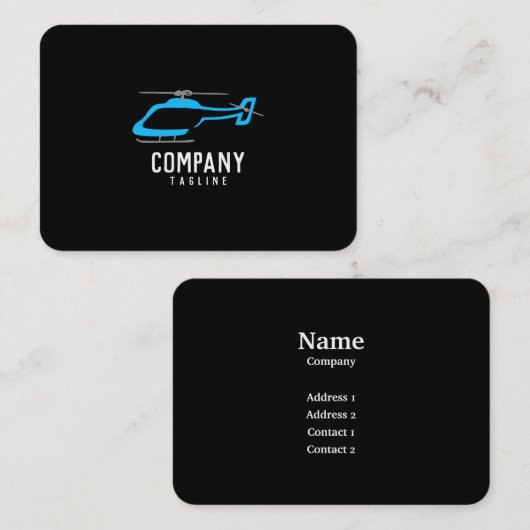 Visitenkarte für Hubschrauber (Vorne/Hinten)