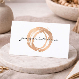 Visitenkarte für Innenarchitekten Rose-Gold-Logo