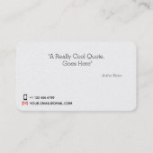 Visitenkarte für IT CSV-Qualitätssicherung (Rückseite)