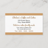 Visitenkarte für Kaffee und Schokolade (Rückseite)