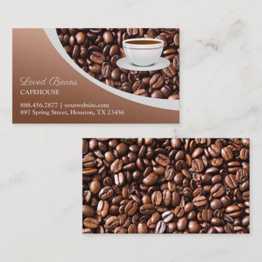 Visitenkarte für Kaffeebohnen (Vorne/Hinten)