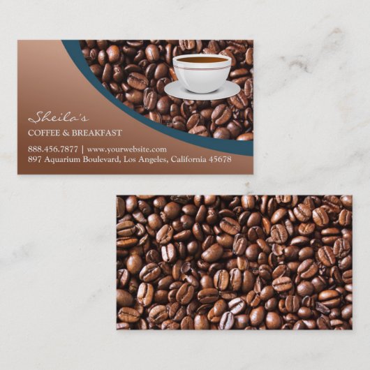 Visitenkarte für Kaffeebohnen (Vorne/Hinten)