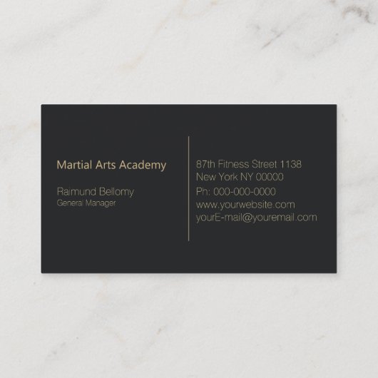 Visitenkarte für Kampfkunst (Rückseite)