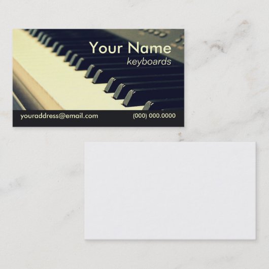 Visitenkarte für Keyboard Player (Vorne/Hinten)