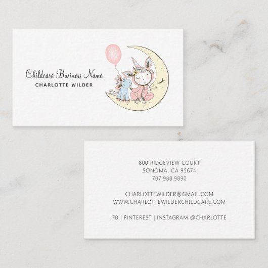 Visitenkarte für Kinder (Vorne/Hinten)