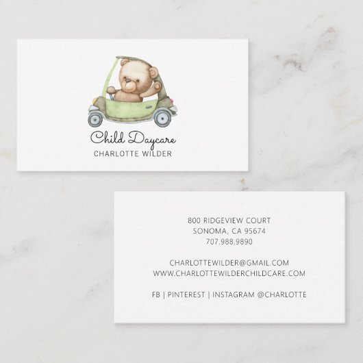 Visitenkarte für Kinder (Vorne/Hinten)