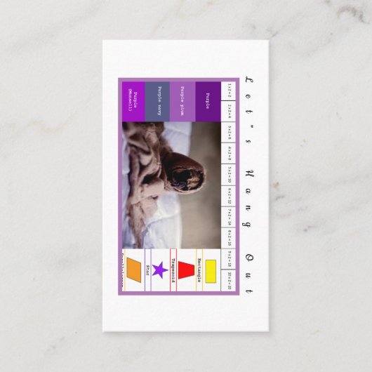 Visitenkarte für Kinder: Lass aus (Vorderseite)