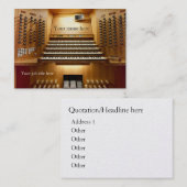 Visitenkarte für Kirchenmusiker - Organkonsole (Vorne/Hinten)