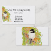 Visitenkarte für kleine Vogelkleidung (Vorne/Hinten)