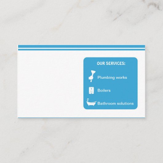 Visitenkarte für Klempner u. Heimwerker (Rückseite)