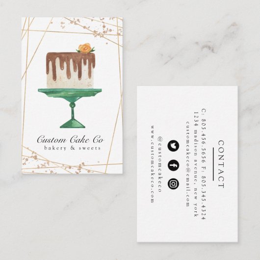 Visitenkarte für Kuchen/Backwaren (Vorne/Hinten)
