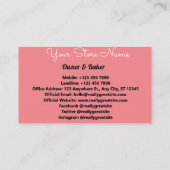 Visitenkarte für Kuchenbackwaren (Rückseite)