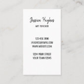 Visitenkarte für Kunstlehrer (Rückseite)