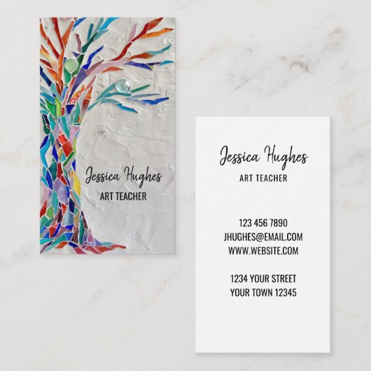 Visitenkarte für Kunstlehrer (Vorne/Hinten)