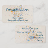 Visitenkarte für künstlerische Aquarellbilder (Vorne/Hinten)