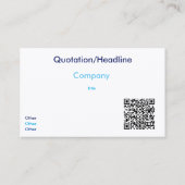 Visitenkarte für künstlerische Galaxie (Rückseite)