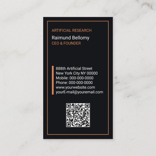 Visitenkarte für künstliche Intelligenz (Rückseite)