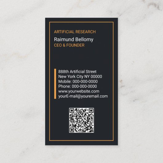 Visitenkarte für künstliche Intelligenz (Rückseite)