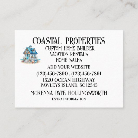 Visitenkarte für Küstengebiete (Rückseite)