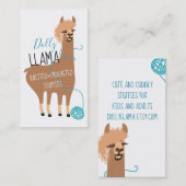 Visitenkarte für Lama-Garne aus Strickwaren (Vorne/Hinten)
