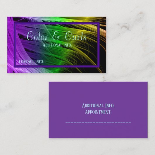 Visitenkarte für lebendige Farbbereiche Terminkarte (Vorne/Hinten)