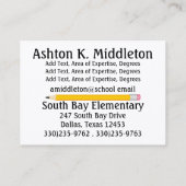 Visitenkarte für Lehrer (Rückseite)