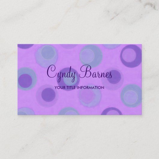 Visitenkarte für lila Aquamarine Punkte (Vorderseite)