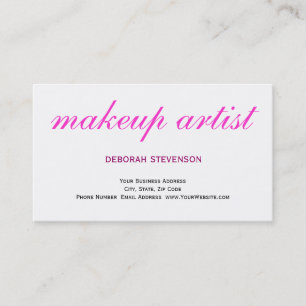 Visitenkarte für Makeup-Artist Clear White Pink