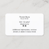 Visitenkarte für Maler (Rückseite)