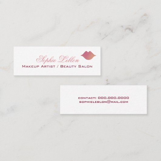 Visitenkarte für Maskenbildner in Rosa (Vorne/Hinten)